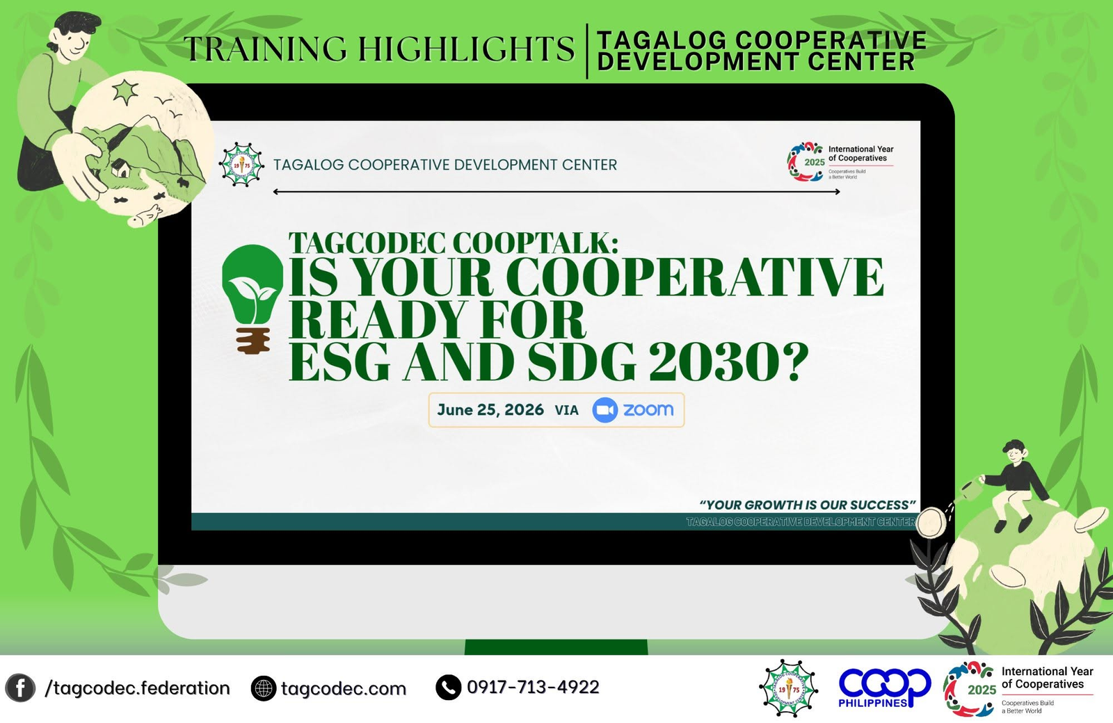 You are currently viewing 𝐓𝐑𝐀𝐈𝐍𝐈𝐍𝐆 𝐇𝐈𝐆𝐇𝐋𝐈𝐆𝐇𝐓𝐒 | TAGCODEC COOPTALK: Is Your Cooperative Ready for ESG and SDG 2030?